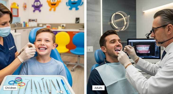 تفاوت ارتودنسی در کودکان و بزرگسالان