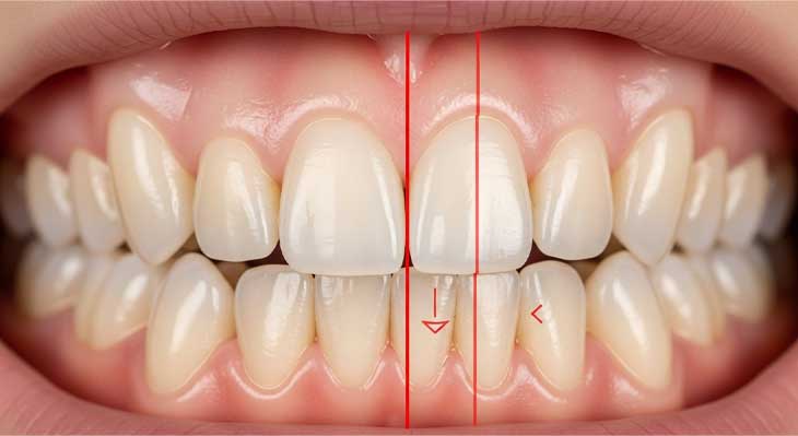 اصلاح خط وسط دندان یا میدلاین