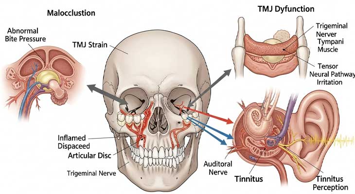 مشکلات فک و وزوز گوش